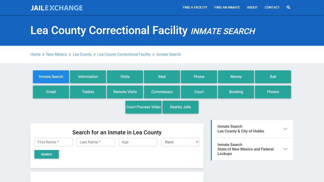 Lea County Correctional Facility Inmate Search - Jail Exchange