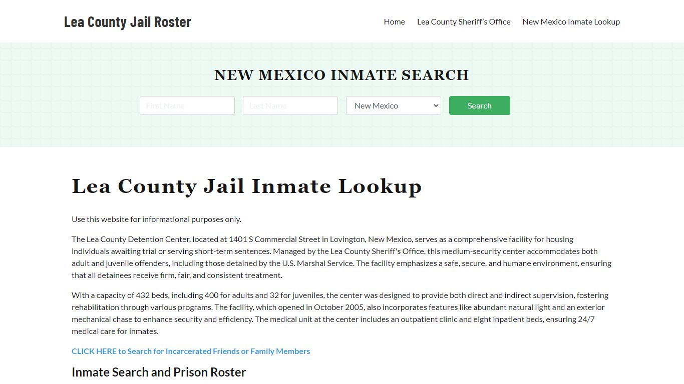 Lea County Jail Roster Lookup, NM, Inmate Search