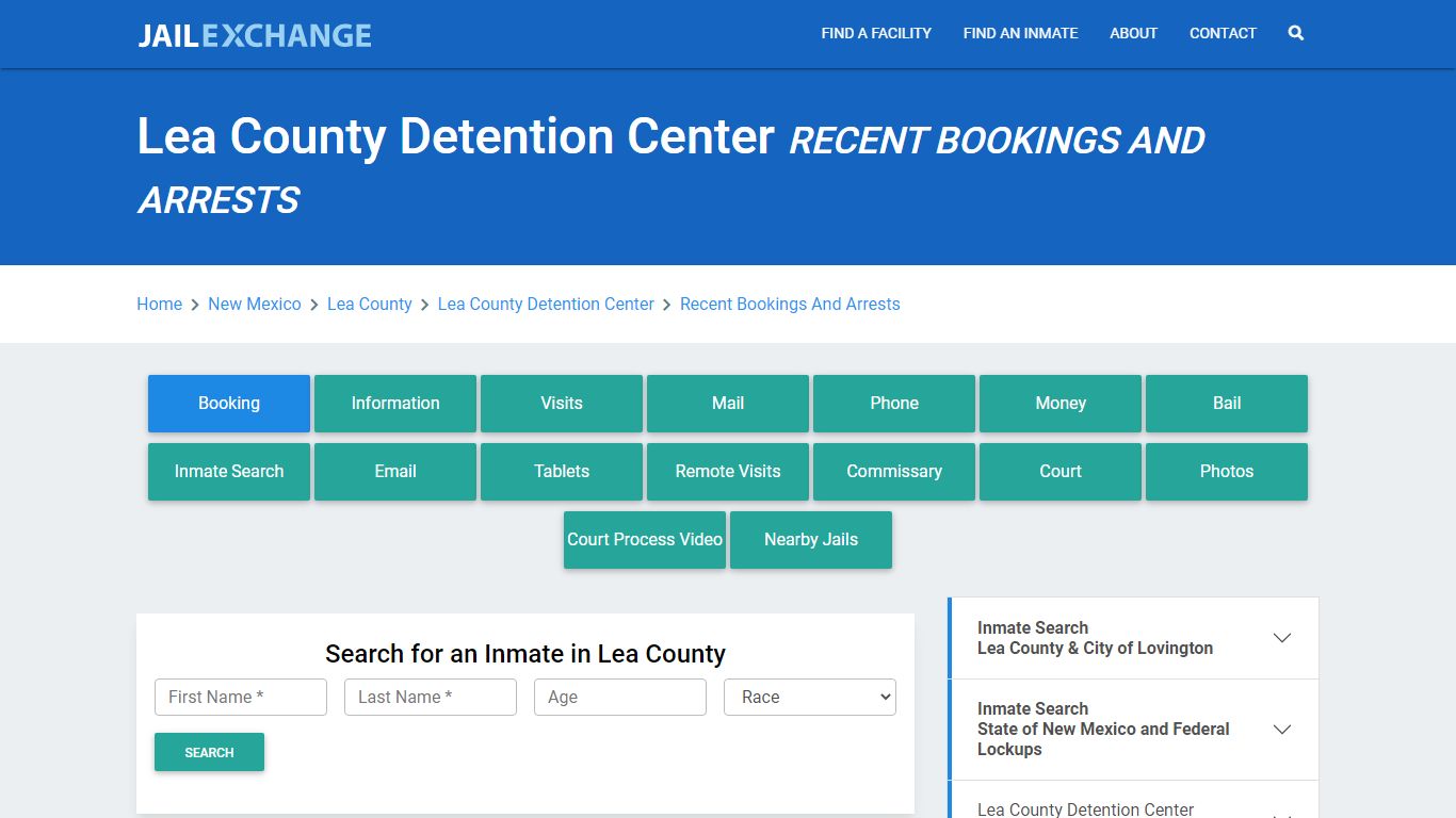 Lea County Detention Center Recent Bookings And Arrests - Jail Exchange